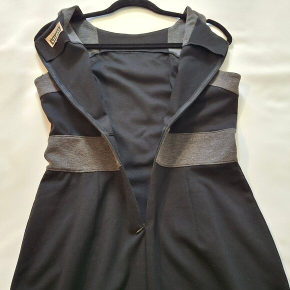 Selina Studio Black Grey Sleeveless Pencil Dress Size M Office Demure Sleek - Picture 11 of 12
